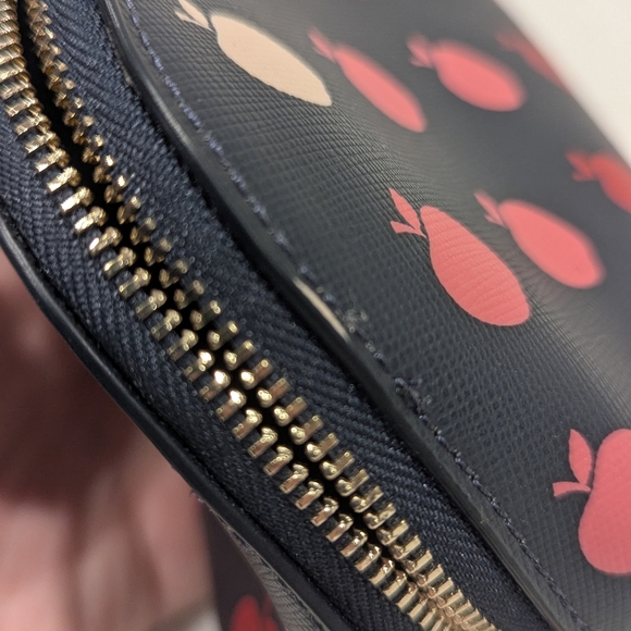 Kate Spade Black Cosmetic Pouch with Pink Apples - Picture 3 of 4